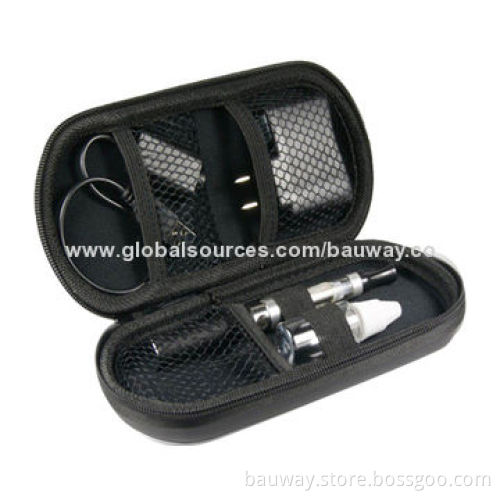 Zipper case including wall adapter USB with cable empty bottle and a full pen